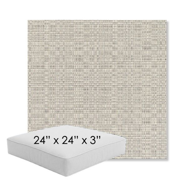 Picture of Linen Silver | 24" x 24" x 3" Square Outdoor Cushion - Sunbrella© Fabric