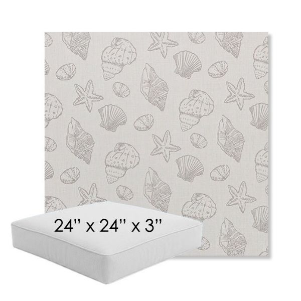 Picture of Nantucket Fossil | 24" x 24" x 3" Square Outdoor Cushion - Sunbrella© Fabric