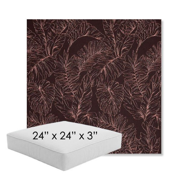 Picture of Palma Sangria | 24" x 24" x 3" Square Outdoor Cushion - Sunbrella© Fabric
