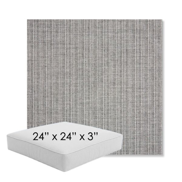 Picture of Proven Ash | 24" x 24" x 3" Square Outdoor Cushion - Sunbrella© Fabric