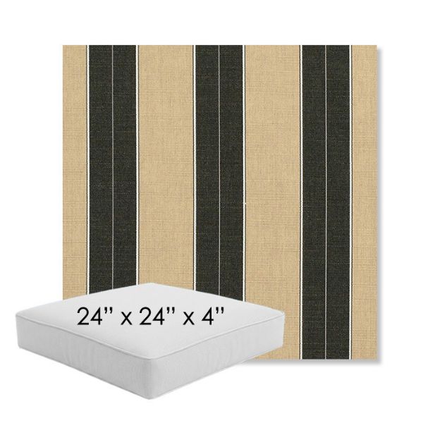 Picture of Berenson Tuxedo | 24" x 24" x 4" Square Outdoor Cushion - Sunbrella© Fabric