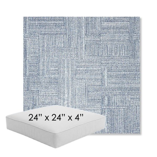 Picture of Boro Indigo | 24" x 24" x 4" Square Outdoor Cushion - Sunbrella© Fabric