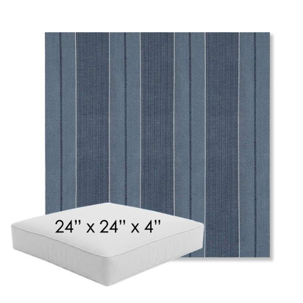 Picture of Carlo Denim | 24" x 24" x 4" Square Outdoor Cushion - Sunbrella© Fabric