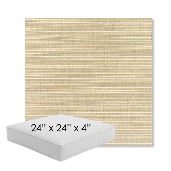 Picture of Dupione Sand | 24" x 24" x 4" Square Outdoor Cushion - Sunbrella© Fabric