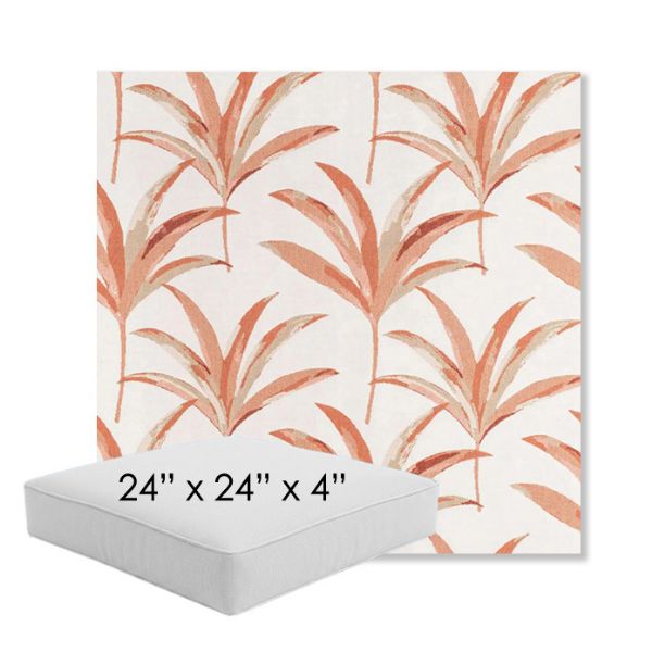 Picture of Martinique Mango | 24" x 24" x 4" Square Outdoor Cushion - Sunbrella© Fabric