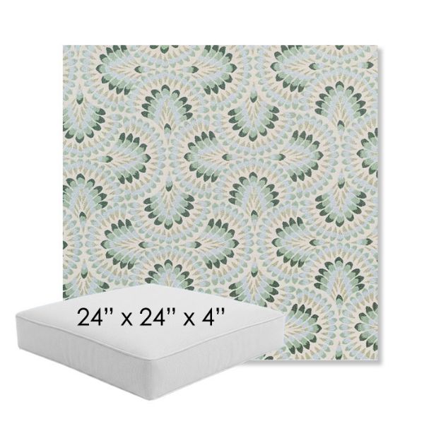 Picture of Plume Spring | 24" x 24" x 4" Square Outdoor Cushion - Sunbrella© Fabric