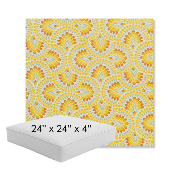 Picture of Plume Tropics | 24" x 24" x 4" Square Outdoor Cushion - Sunbrella© Fabric