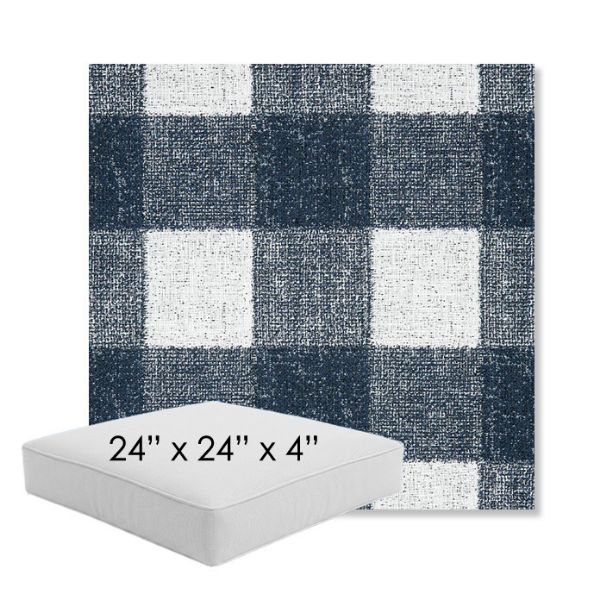 Picture of Preso Indigo | 24" x 24" x 4" Square Outdoor Cushion - Sunbrella© Fabric