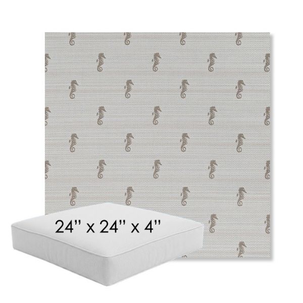 Picture of Schooner Plank | 24" x 24" x 4" Square Outdoor Cushion - Sunbrella© Fabric
