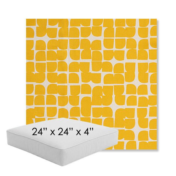 Picture of Toggle Lemon Drop | 24" x 24" x 4" Square Outdoor Cushion - Sunbrella© Fabric
