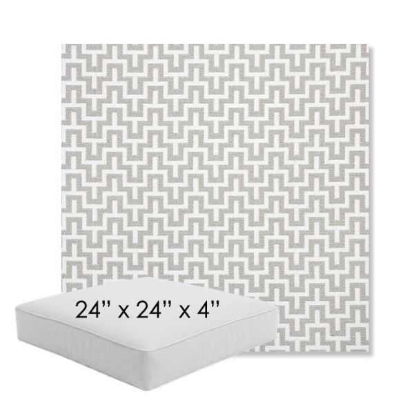 Picture of Underline Dove | 24" x 24" x 4" Square Outdoor Cushion - Sunbrella© Fabric