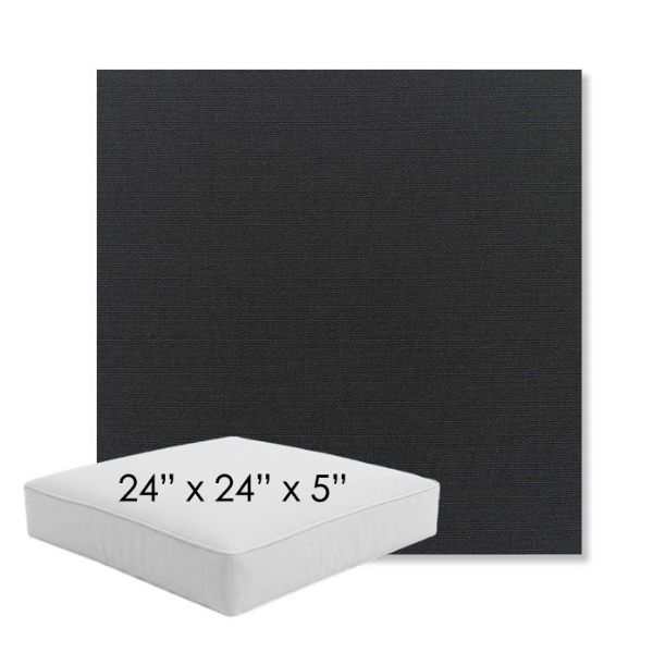 Picture of Canvas Black | 24" x 24" x 5" Square Outdoor Cushion - Sunbrella© Fabric