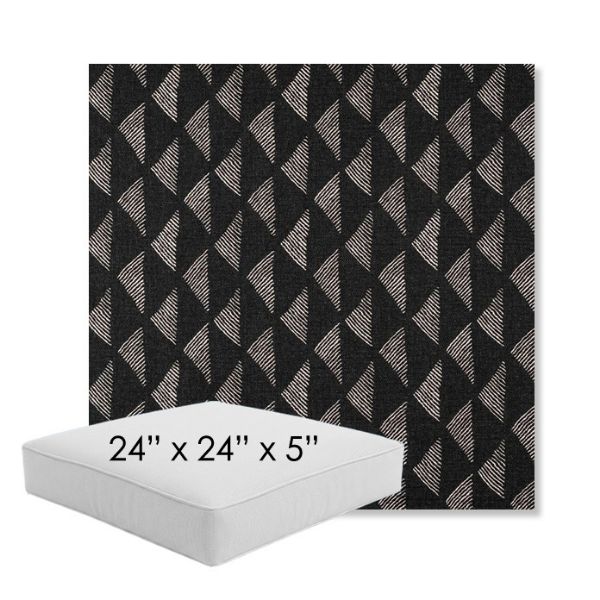 Picture of Etched Angles Char | 24" x 24" x 5" Square Outdoor Cushion - Sunbrella© Fabric