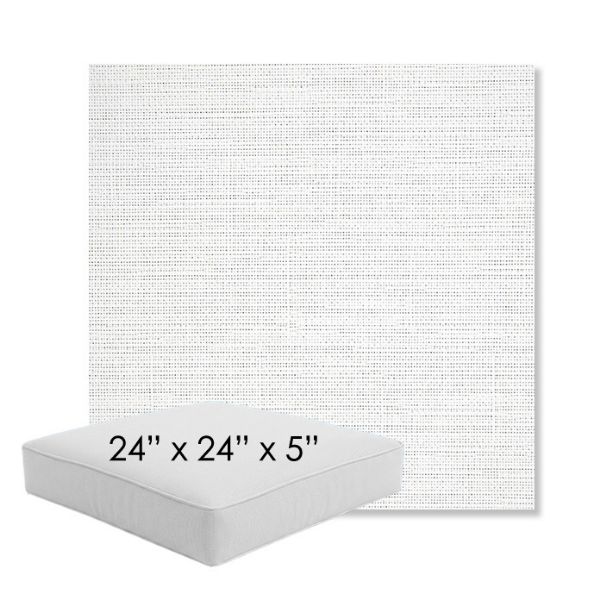 Picture of Piazza White | 24" x 24" x 5" Square Outdoor Cushion - Sunbrella© Fabric