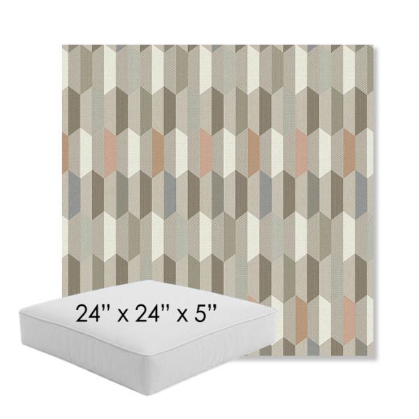 Picture of Precise Fawn | 24" x 24" x 5" Square Outdoor Cushion - Sunbrella© Fabric