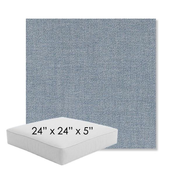 Picture of Remix Denim | 24" x 24" x 5" Square Outdoor Cushion - Sunbrella© Fabric