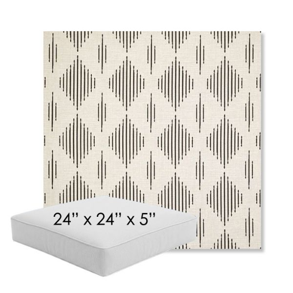 Picture of Spinner Diamond Onyx | 24" x 24" x 5" Square Outdoor Cushion - Sunbrella© Fabric