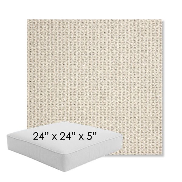 Picture of Tailored Snow | 24" x 24" x 5" Square Outdoor Cushion - Sunbrella© Fabric