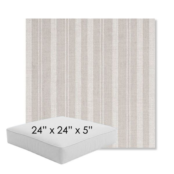 Picture of Tranquil Linen | 24" x 24" x 5" Square Outdoor Cushion - Sunbrella© Fabric