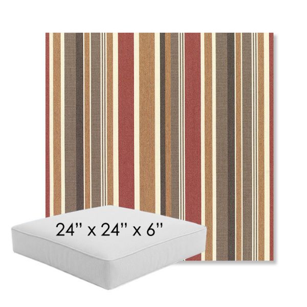 Picture of Brannon Redwood | 24" x 24" x 6" Square Outdoor Cushion - Sunbrella© Fabric