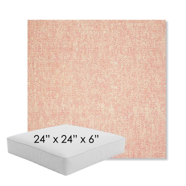 Picture of Chartres Rose | 24" x 24" x 6" Square Outdoor Cushion - Sunbrella© Fabric