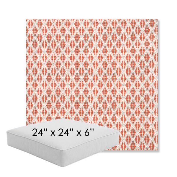 Picture of Detail Persimmon | 24" x 24" x 6" Square Outdoor Cushion - Sunbrella© Fabric