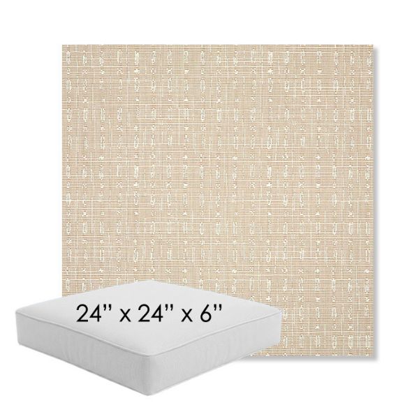 Picture of Embrace Linen | 24" x 24" x 6" Square Outdoor Cushion - Sunbrella© Fabric