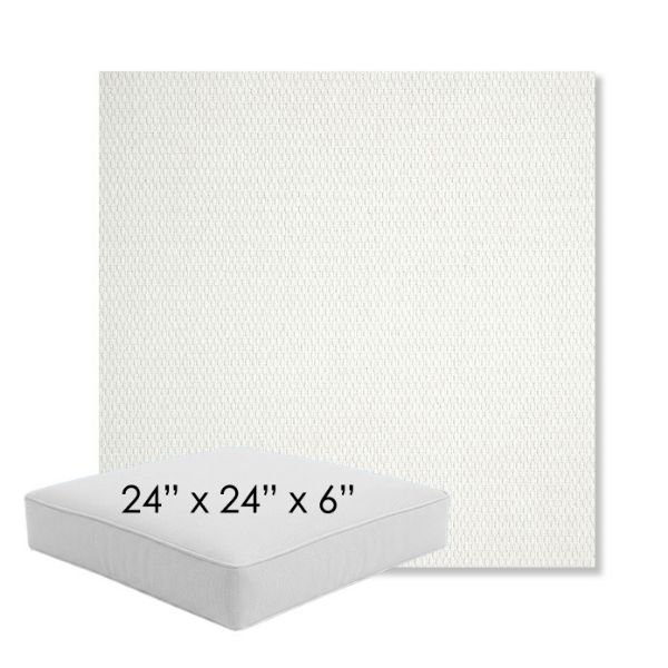 Picture of Pique Salt | 24" x 24" x 6" Square Outdoor Cushion - Sunbrella© Fabric