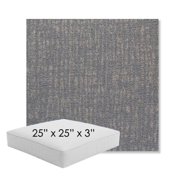 Picture of Abstraction Denim | 25" x 25" x 3" Square Outdoor Cushion - Sunbrella© Fabric