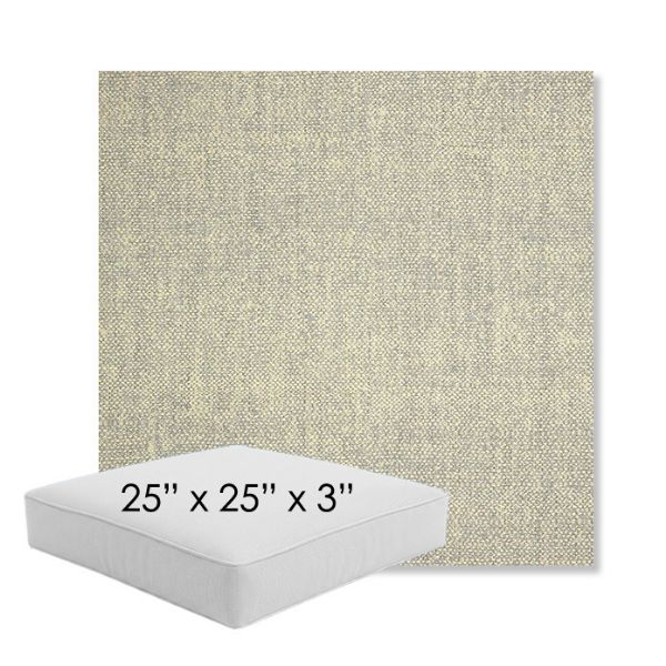Picture of Chartres Pebble | 25" x 25" x 3" Square Outdoor Cushion - Sunbrella© Fabric