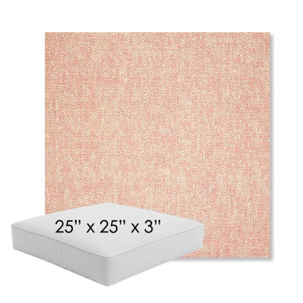 Picture of Chartres Rose | 25" x 25" x 3" Square Outdoor Cushion - Sunbrella© Fabric