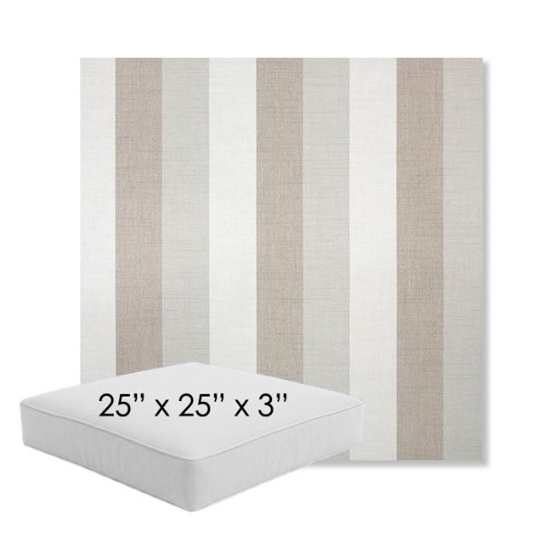 Picture of Direction Linen | 25" x 25" x 3" Square Outdoor Cushion - Sunbrella© Fabric