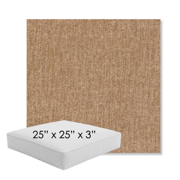 Picture of Dither Toffee | 25" x 25" x 3" Square Outdoor Cushion - Sunbrella© Fabric