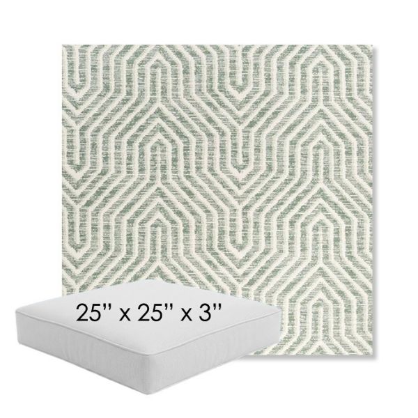 Picture of Etna Juniper | 25" x 25" x 3" Square Outdoor Cushion - Sunbrella© Fabric