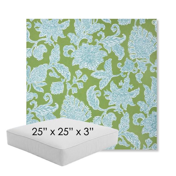 Picture of Floral Song Spring | 25" x 25" x 3" Square Outdoor Cushion - Sunbrella© Fabric