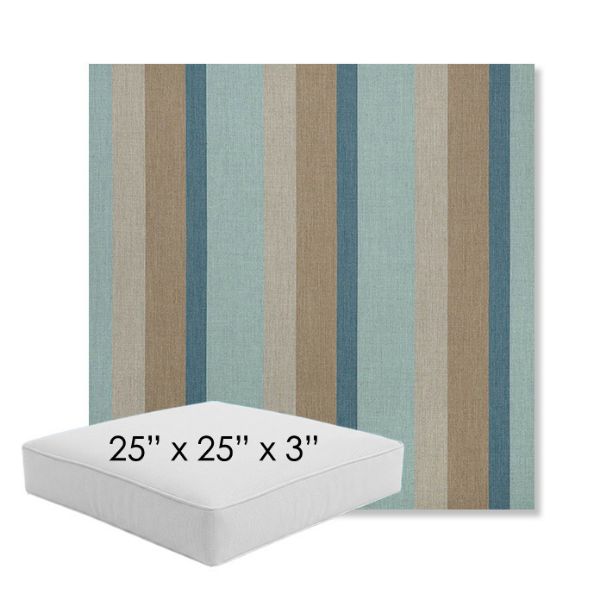 Picture of Gateway Mist | 25" x 25" x 3" Square Outdoor Cushion - Sunbrella© Fabric
