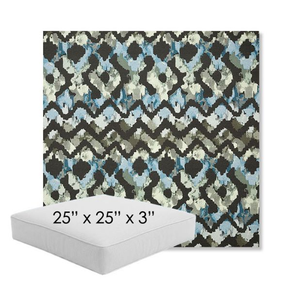 Picture of Inga Green Tea | 25" x 25" x 3" Square Outdoor Cushion - Sunbrella© Fabric