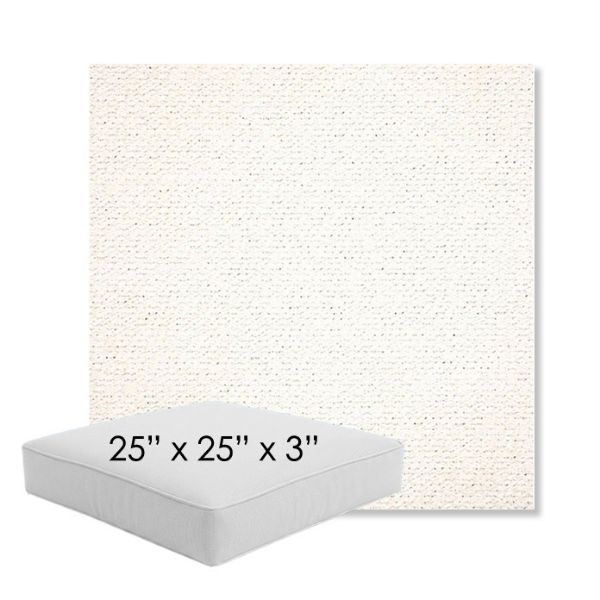 Picture of Litchfield Snow | 25" x 25" x 3" Square Outdoor Cushion - Sunbrella© Fabric