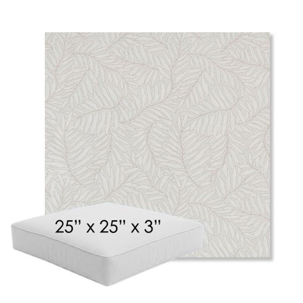 Picture of Lively Parchment | 25" x 25" x 3" Square Outdoor Cushion - Sunbrella© Fabric