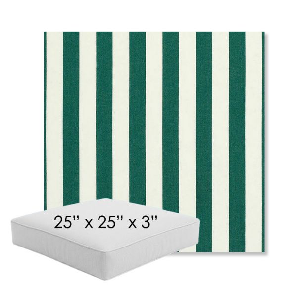 Picture of Mason Forest Green | 25" x 25" x 3" Square Outdoor Cushion - Sunbrella© Fabric
