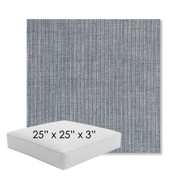 Picture of Nova Denim | 25" x 25" x 3" Square Outdoor Cushion - Sunbrella© Fabric