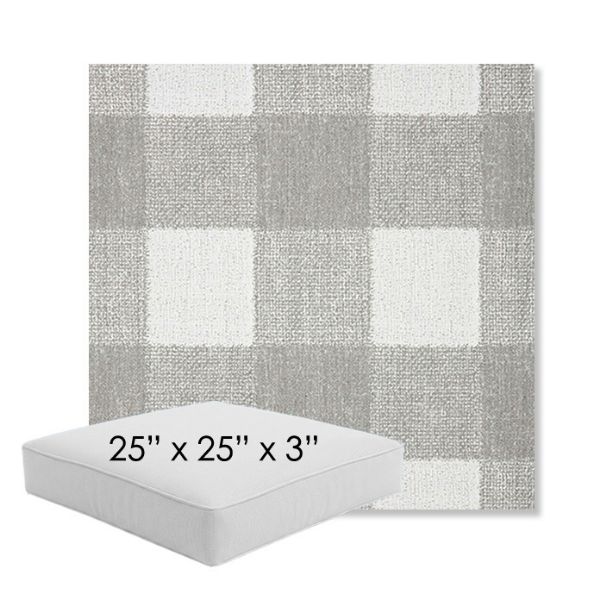 Picture of Preso Pebble | 25" x 25" x 3" Square Outdoor Cushion - Sunbrella© Fabric