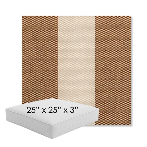 Picture of Rothko Latte | 25" x 25" x 3" Square Outdoor Cushion - Sunbrella© Fabric