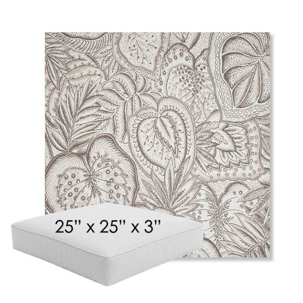 Picture of Sensibility Linen | 25" x 25" x 3" Square Outdoor Cushion - Sunbrella© Fabric