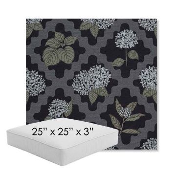 Picture of Trellis Morning Glory | 25" x 25" x 3" Square Outdoor Cushion - Sunbrella© Fabric