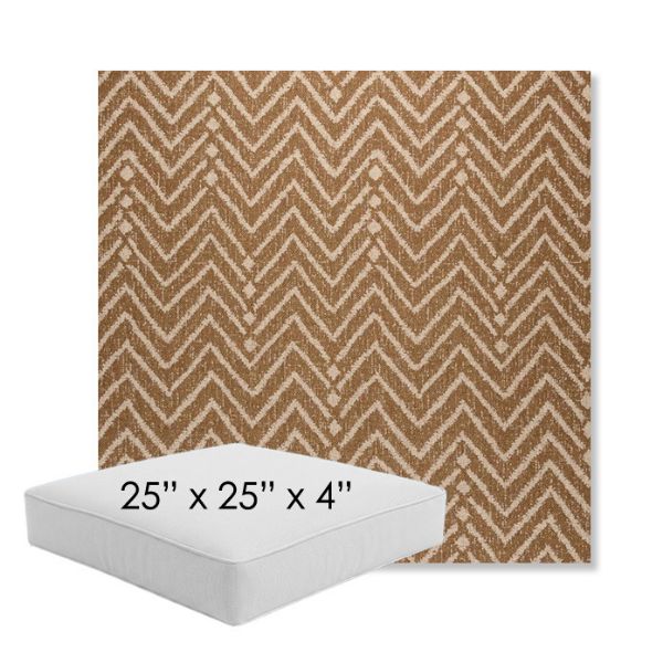 Picture of Argo Toffee | 25" x 25" x 4" Square Outdoor Cushion - Sunbrella© Fabric