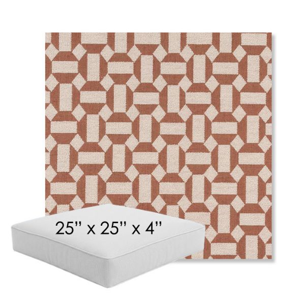 Picture of Assemble Clay | 25" x 25" x 4" Square Outdoor Cushion - Sunbrella© Fabric