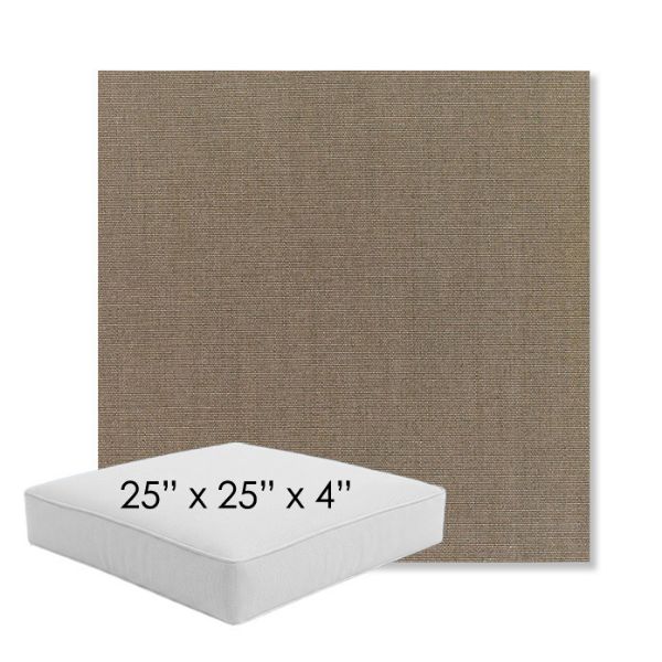 Picture of Canvas Taupe | 25" x 25" x 4" Square Outdoor Cushion - Sunbrella© Fabric
