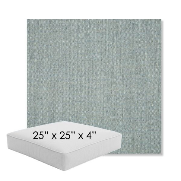 Picture of Cast Mist | 25" x 25" x 4" Square Outdoor Cushion - Sunbrella© Fabric