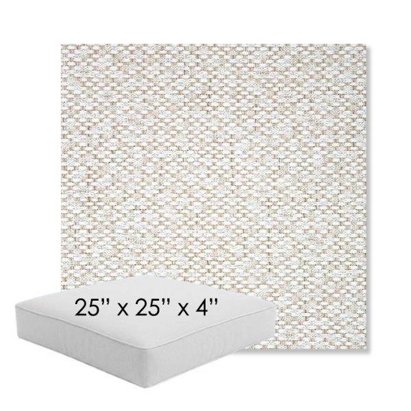Picture of Dumont Stucco | 25" x 25" x 4" Square Outdoor Cushion - Sunbrella© Fabric